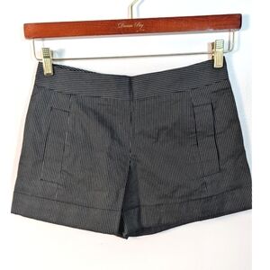 VINTAGE French Connection Y2K Pinstripe Black & Brown Zip Back Shorts